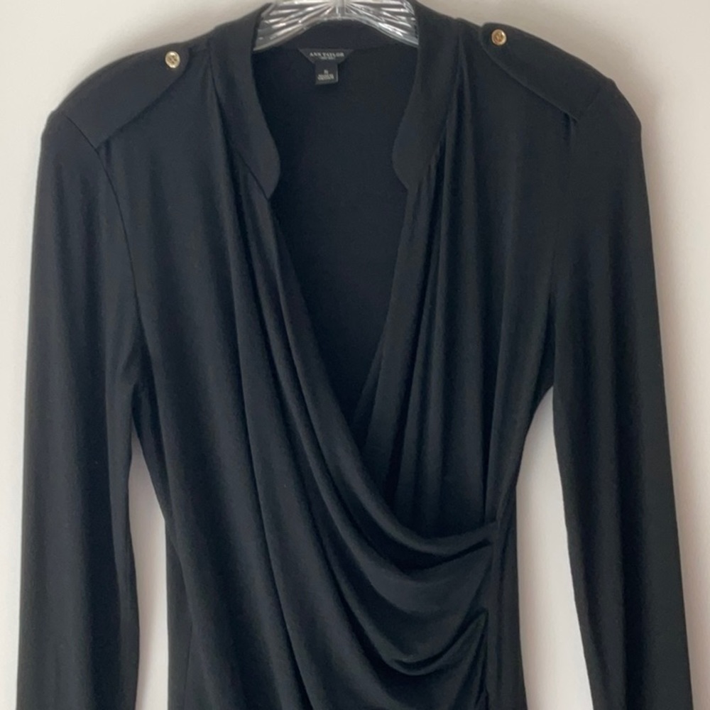 Ann Taylor draped/ruched crossover top